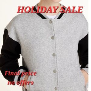 Gray and Black Varsity Jacket XL NWT